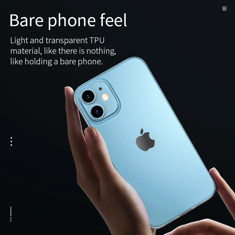 HOCO Original Clear Soft TPU Case for iPhone 12 12 Pro Max Transparent Protective Cover Ultra thin Protection for iPhone 12 mini