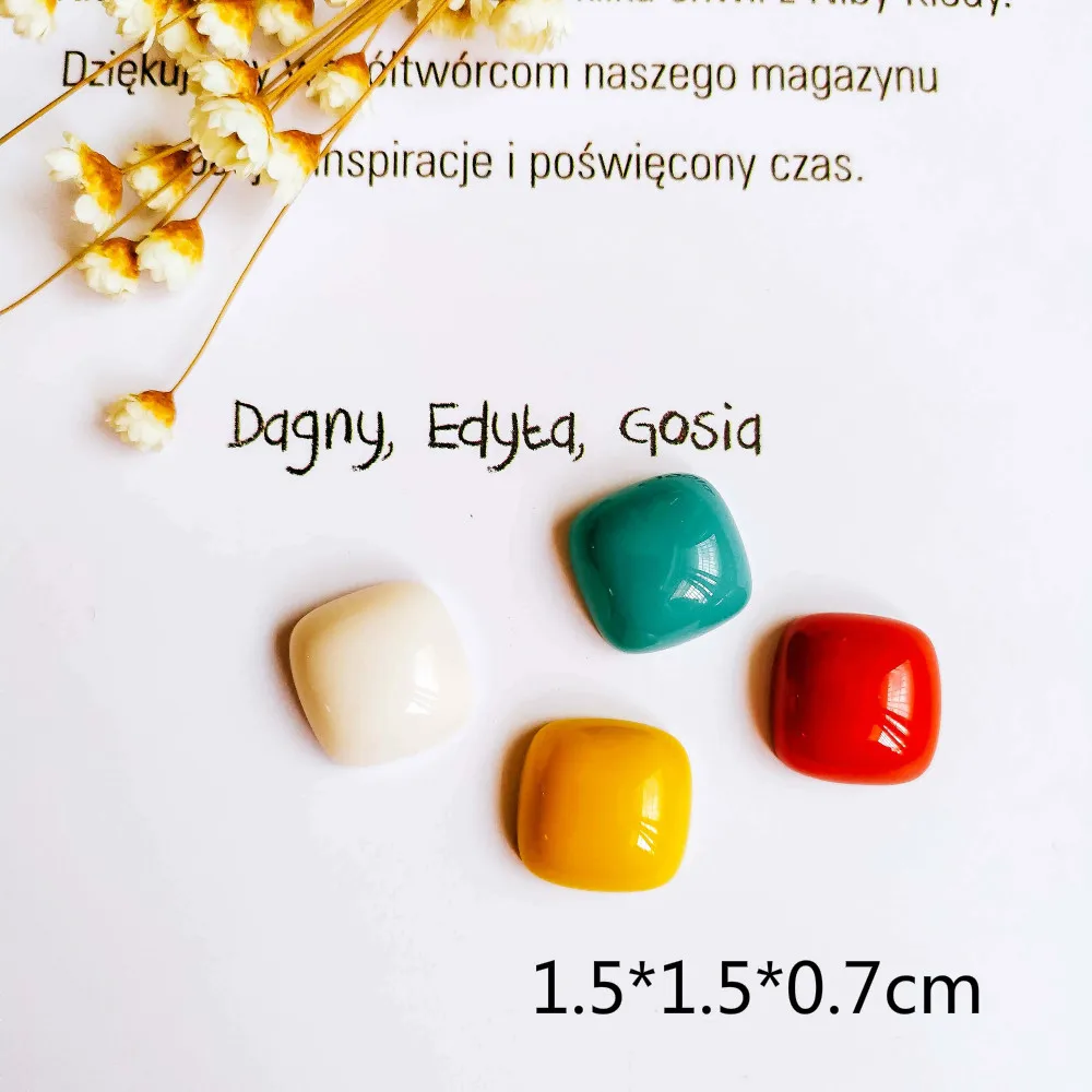 Полимерные пластиковые плоские спины кабошон базовые квадратные Подвесные