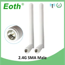 2 шт 2,4 ГГц антенна wifi SMA разъем 3dbi Антенна 2,4 ГГц wi fi Антенна 2,4G белый для беспроводной wi-fi роутер антенны