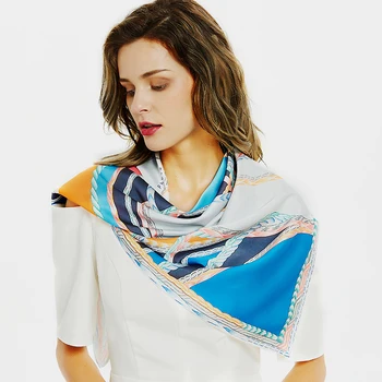 

Girl Striped Printed Horse Head Scarves Female Elegant Retro Square Handkerchief Headband Wrap Soft Thin Scarf Women 2020 Spring
