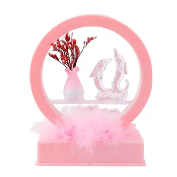 

Beautiful Innovative Dolphin Night Light With Music Round Night Lamp For Valentine's Day Girls Room Decoration Random Color
