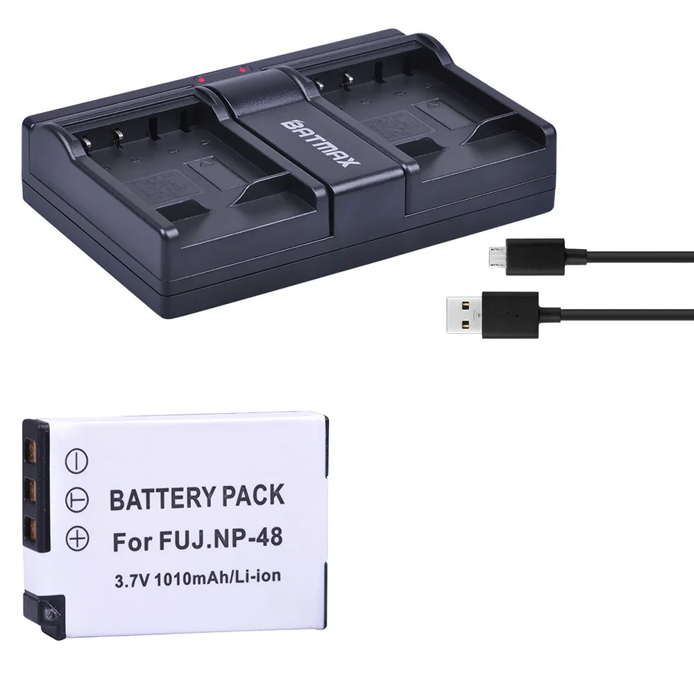 1 шт. NP-48 1010 мА/ч NP48 литий-ионный Батарея + USB Dual Зарядное устройство для ЖК-дисплея с