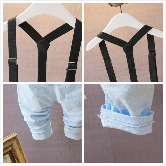 BOY'S Autumn Clothing Children Autumn Pants Can Open Crotch Trousers Suspender Pants Deconstructable Suspender Strap Male B