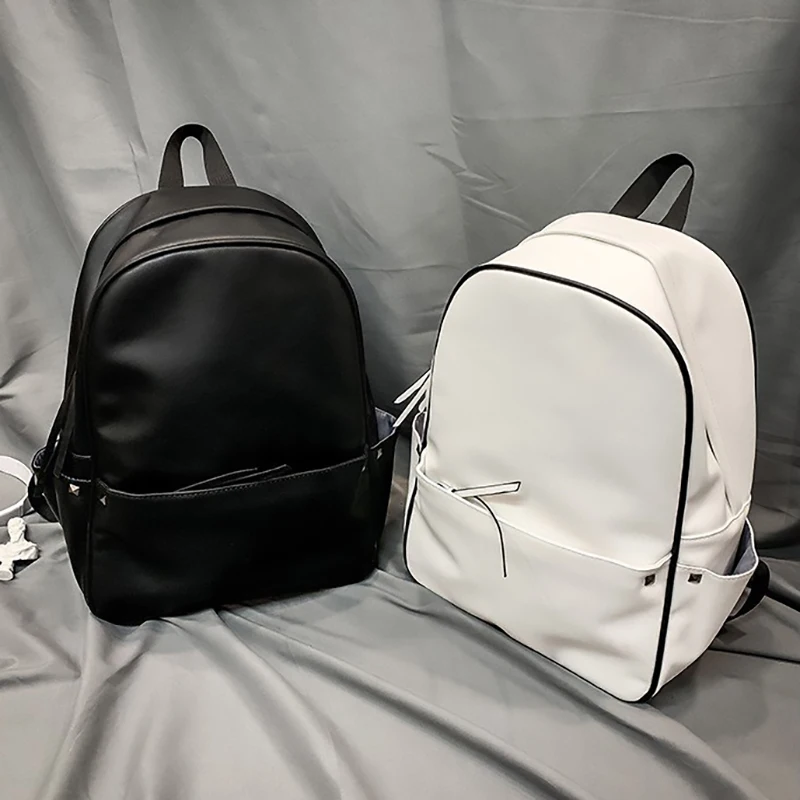 

Ladies PU Leather Backpack 15.6-inch Laptop Backpack Teenager Student Large Capacity School Bag Leisure Travel Mochila Feminina
