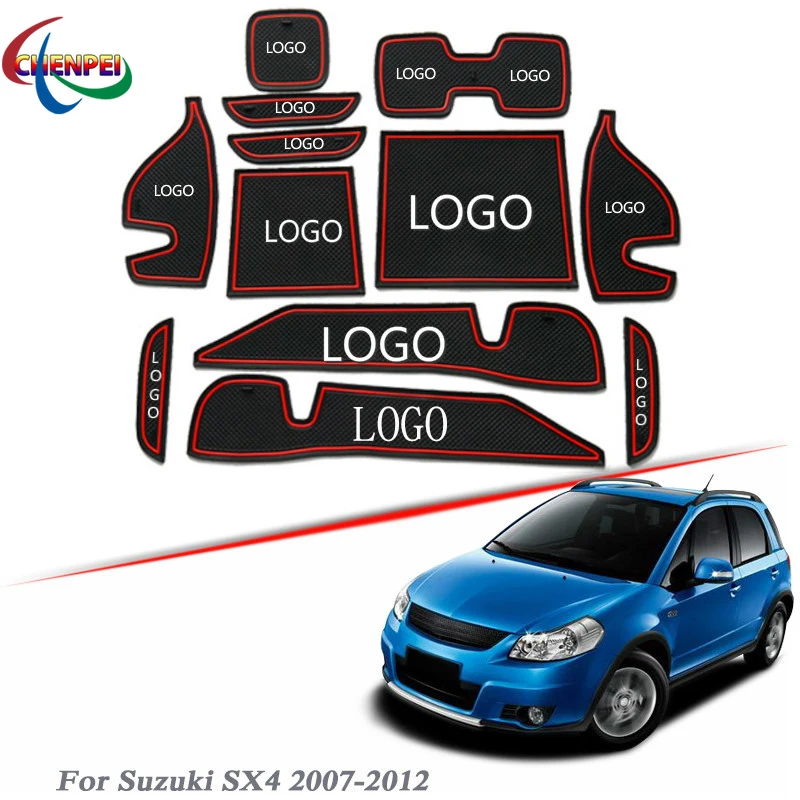 Автомобильный Стайлинг с логотипом бренда для Suzuki SX4 2007-2012 коврик со слотом ворот