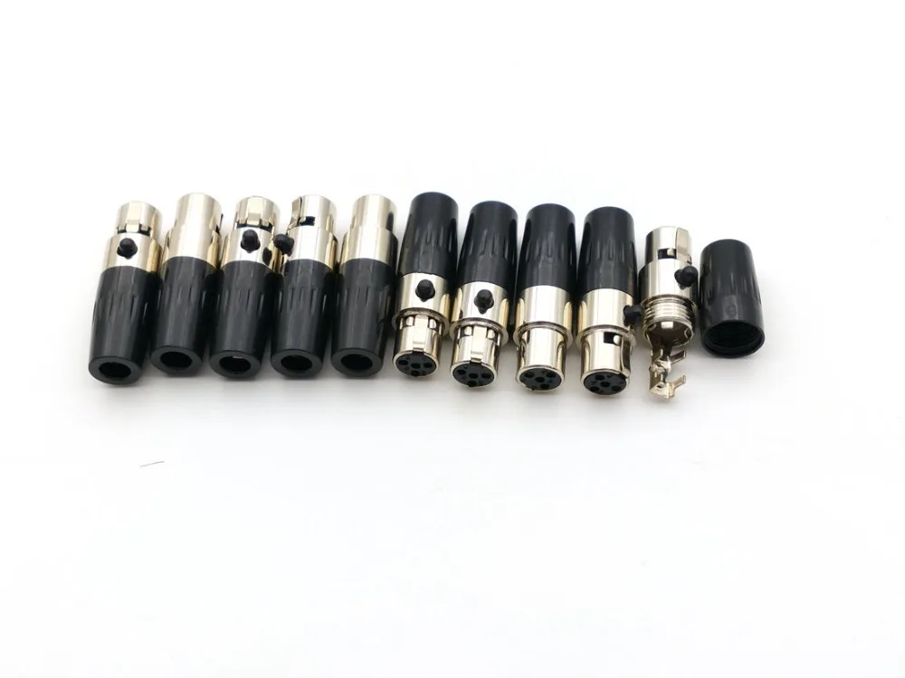 10 шт. Mini 4 Pin Mini XLR в он-лайн со штекера на гнездо переходник разъема