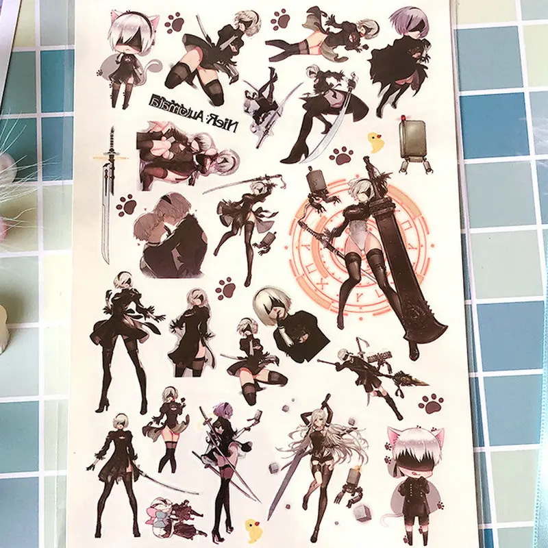 Наклейка для татуировок Nier: Automata аниме наклейка s детская Татуировка Toys 1 комплект
