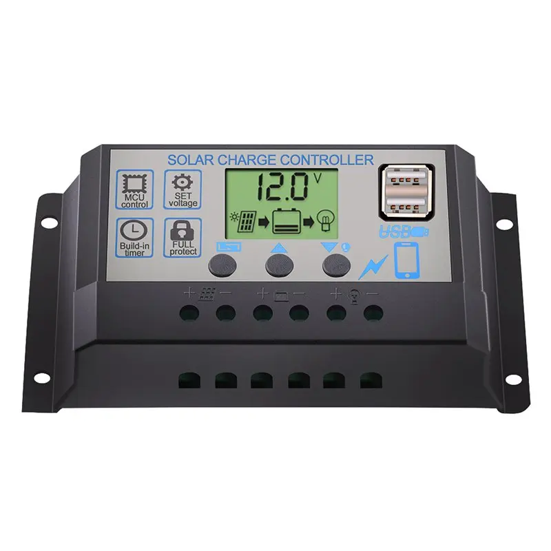 

Explosion-Proof Lightning Protection Ordinary Waterproof Street Light Lcd Screen Solar Controller 12 / 24V1440W Micro-Usb5V2A Fo