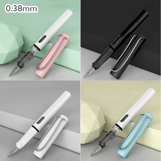 Piston Fountain Pen 4 Colors Refillable Ink Student's Posture Pens For  Writing Calligraphy Fountain Pen School Supply Stationery - AliExpress