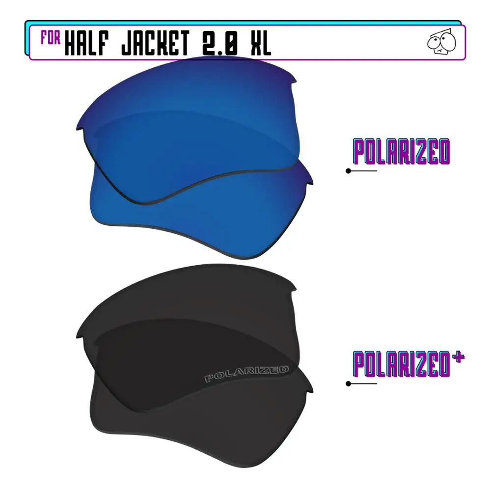 

EZReplace Polarized Replacement Lenses for - Oakley Half Jacket 2.0 XL Sunglasses - BlackPPlus-SapphireP
