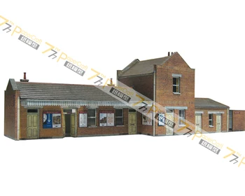 

04 3D Paper Model of Medium-sized Train Station Scale 1:56 1:76 1:87 1:150 Town Building Scene Children Adult Educational Toys