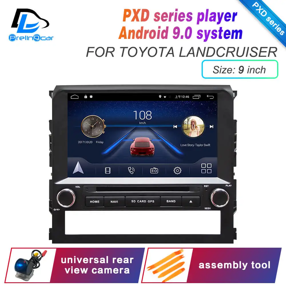 PXD 9 land cruiser Ips сенсорный экран DSP Android 9,0 2 DIN 4g Lte радио для TOYOTA Land Cruiser- лет gps dvd-плеер стерео навигация - Цвет: PXD 9 land cruiser