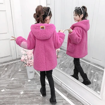 

Girls Solid Trench Coat Kids Overcoat Extra Thickness Warm Woolen Cloth Children Jacket Toddler 2019 Spring Autumn Fall Winter