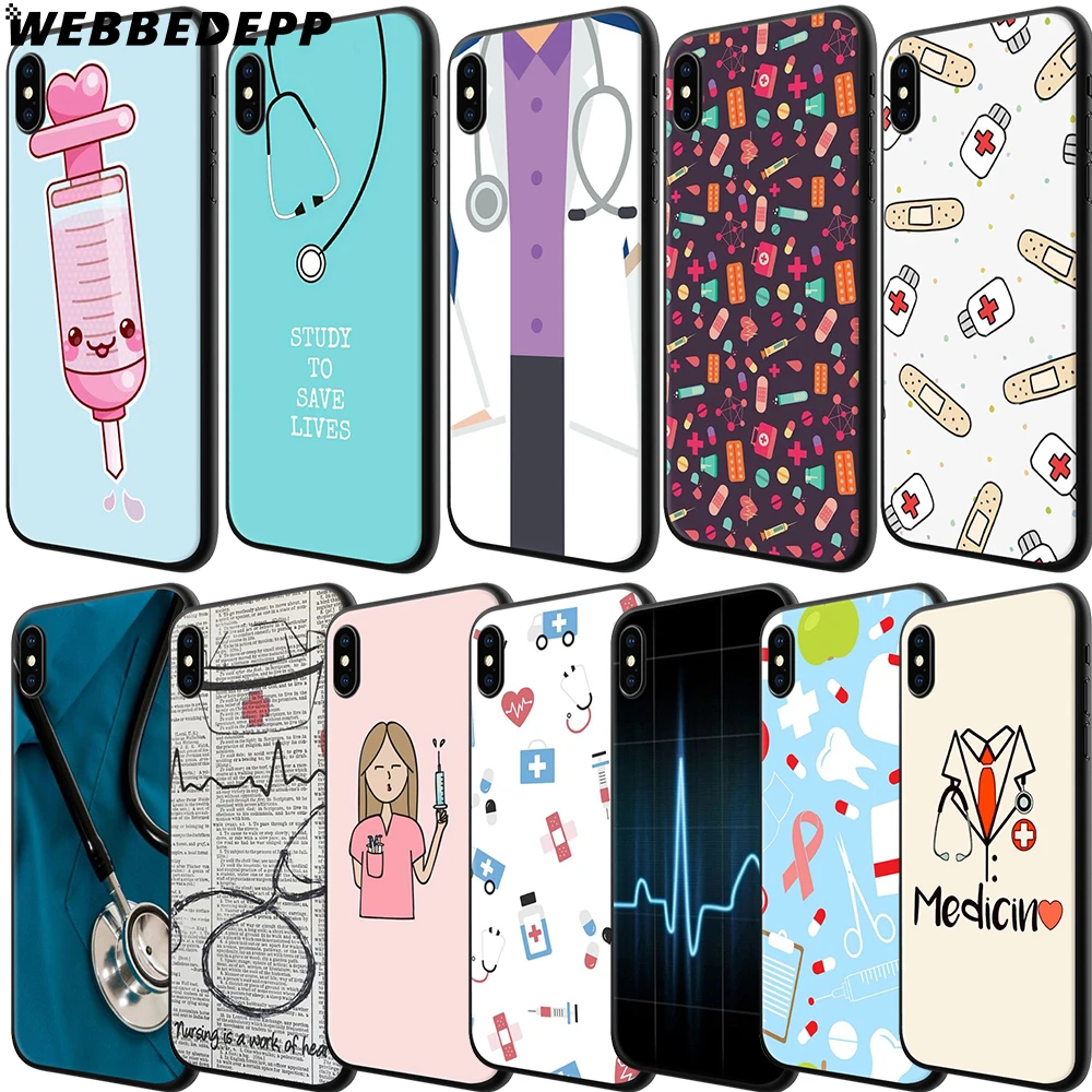 

WEBBEDEPP Nurse Medical Medicine Health Soft TPU Case Cover for Apple iPhone 6 6S 7 8 Plus 5 5S SE X XS 11 Pro MAX XR