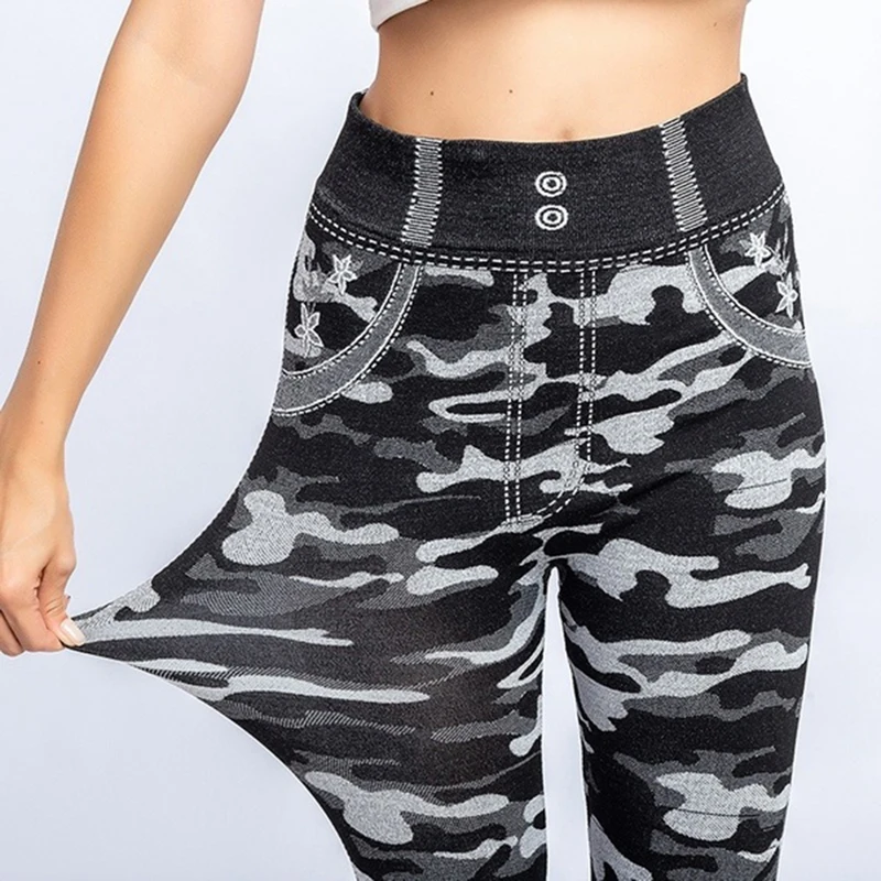 SFIT, женские штаны для йоги, эластичные спортивные камуфляжные леггинсы, 3D принт, тонкий флис, Капри, быстросохнущие штаны, обтягивающие джеггинсы для спортзала