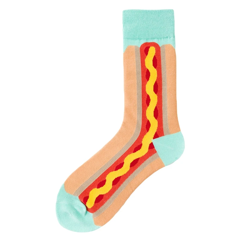 1 пара Хлопковых Носков, уличная одежда, модные носки в стиле хип-хоп, теплые спортивные носки в стиле Харадзюку - Цвет: C noodles