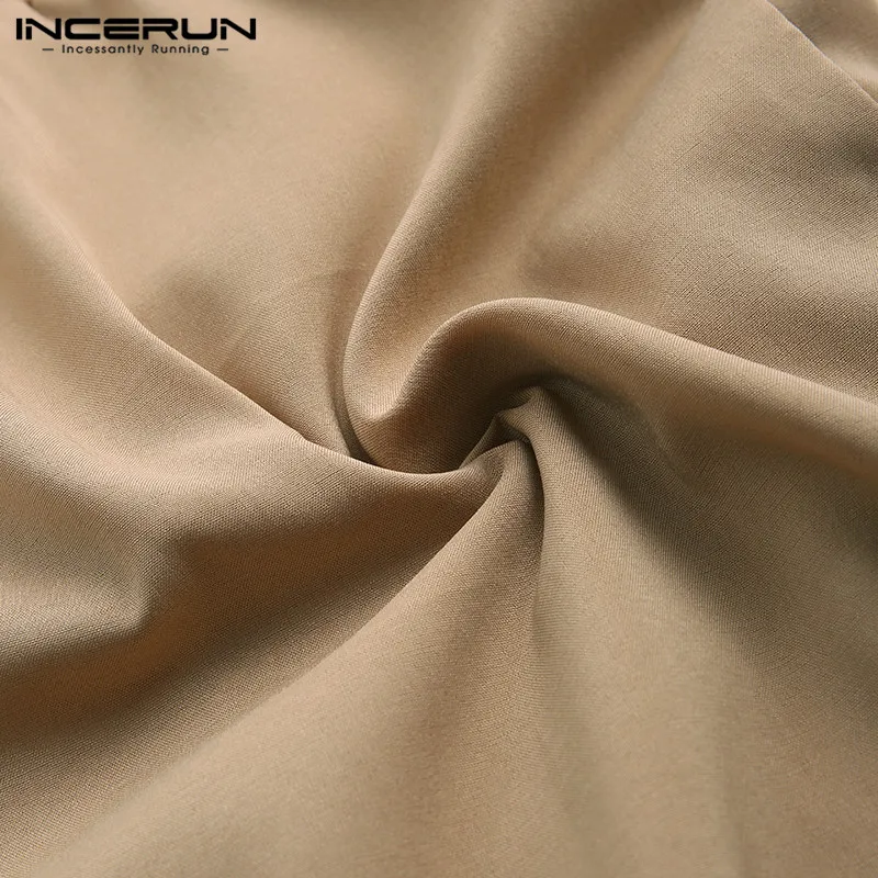 INCERUN осенние повседневные мужские одноцветные базовые мешковатые штаны Ретро Джокер шаровары Хип-хоп мужские эластичные спортивные штаны