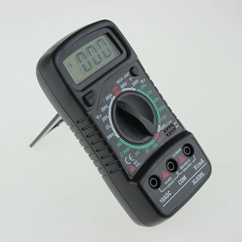 Цифровой XL-830L Многофункциональный ЖК-мультиметр Вольтметр Амперметр AC/DC/Ом Вольт мультиметр с кабелем комплект аксессуаров кронштейн