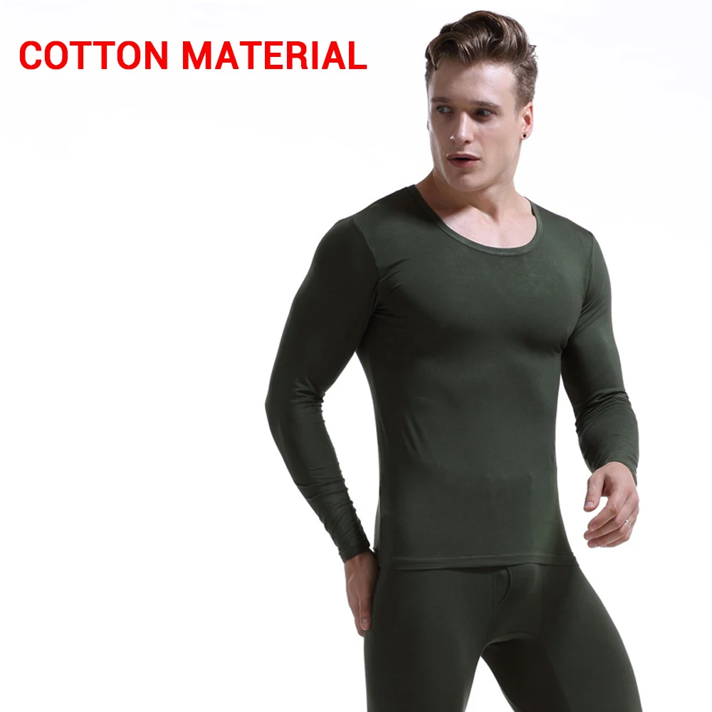 Cotton-Arm Green Мотоциклетный комплект термобелья, Мужская мотоциклетная куртка+ штаны, длинные рукава, подштанники, сохраняющие тепло, L-3XL, 7 цветов, для зимы и осени - Цвет: Cotton-Arm Green