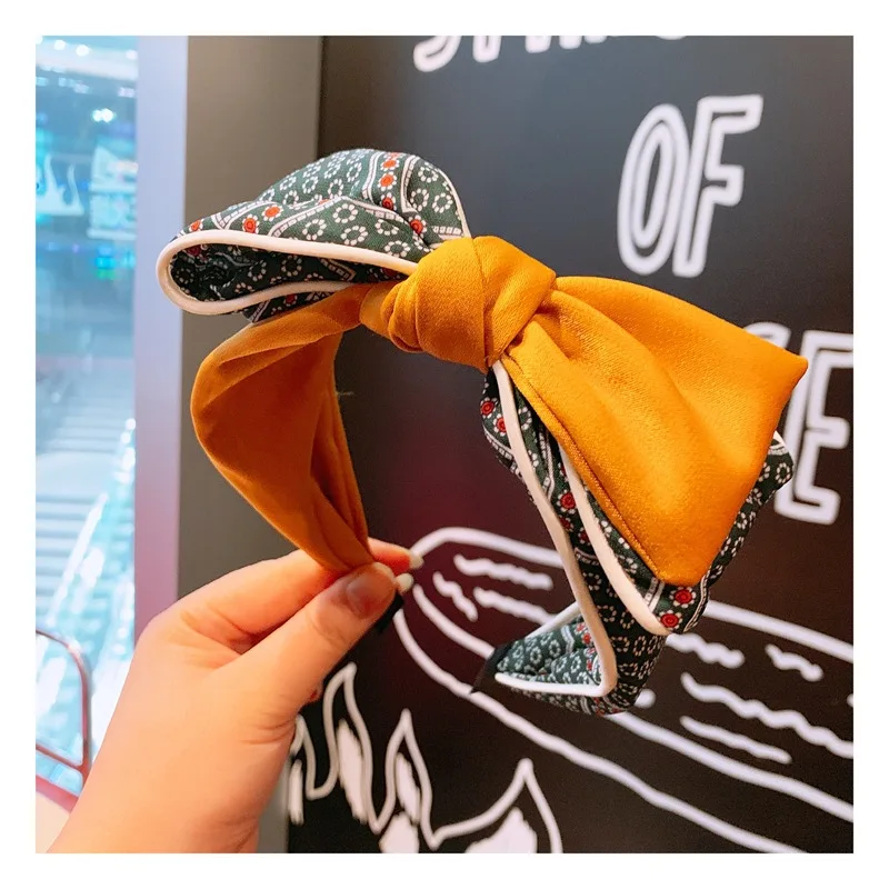 

Bohemian style vintage ladies headband bow satin hair band hair accessory