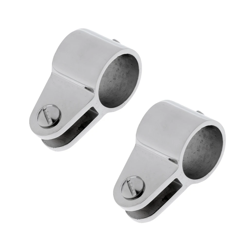 2PCS Marine Grade 316 Stainless Steel Boat Canopy Bimini Top Hinges - Heavy Dudy Tube Mount Hinged Dia 7/8 inch