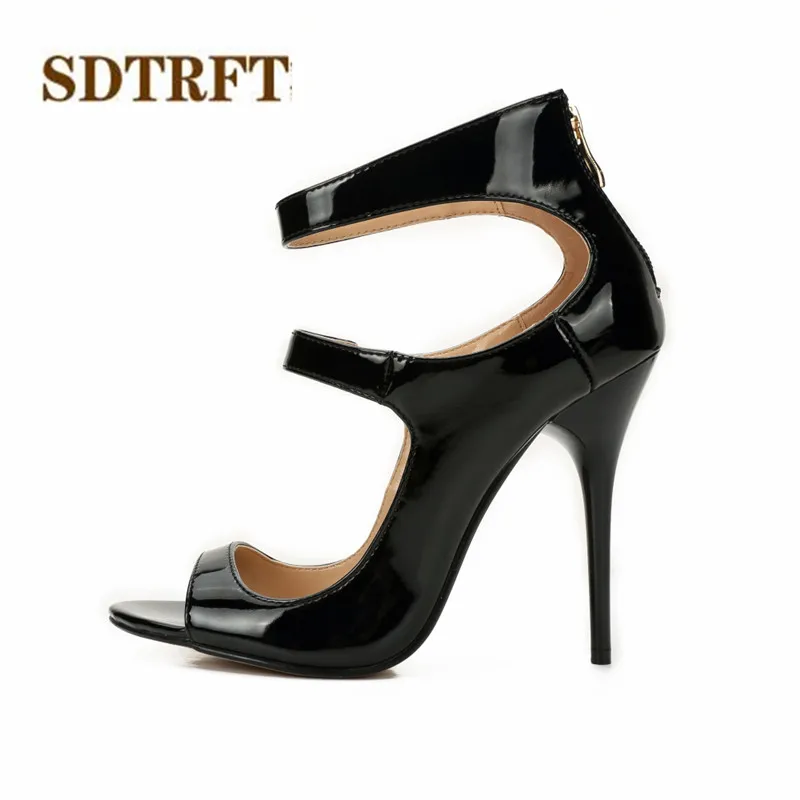 

SDTRFT female Sandals Cross strap shoes moman Stiletto zapatos mujer 12cm Thin High Heels Ladies Buckle Pumps sandalia feminina
