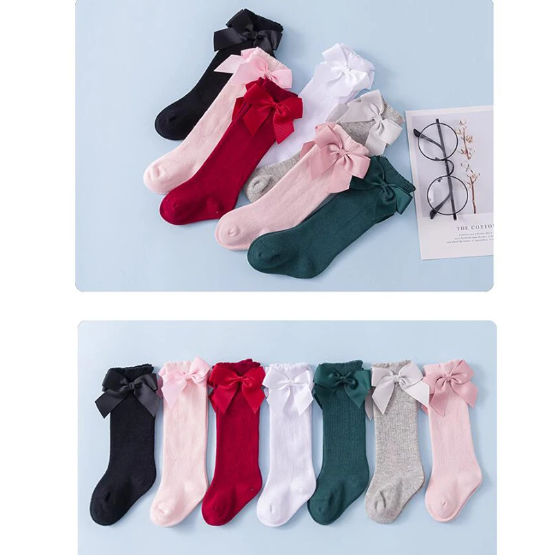 Мягкие дышащие носки для младенцев, осенне-зимние Хлопковые гольфы для девочек, носки-пинетки, гетры для детей 0-2 лет