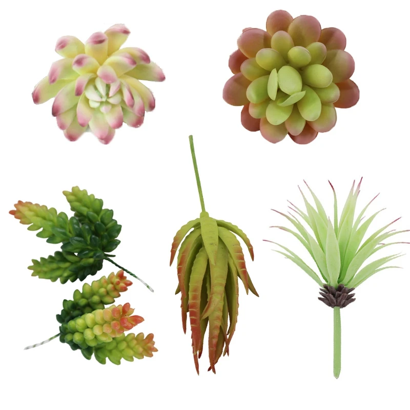 

Succulents Artificial Unpotted Decor Set 6Pcs Colorful Faux Succulent Plants for Garden Arrangement Decor