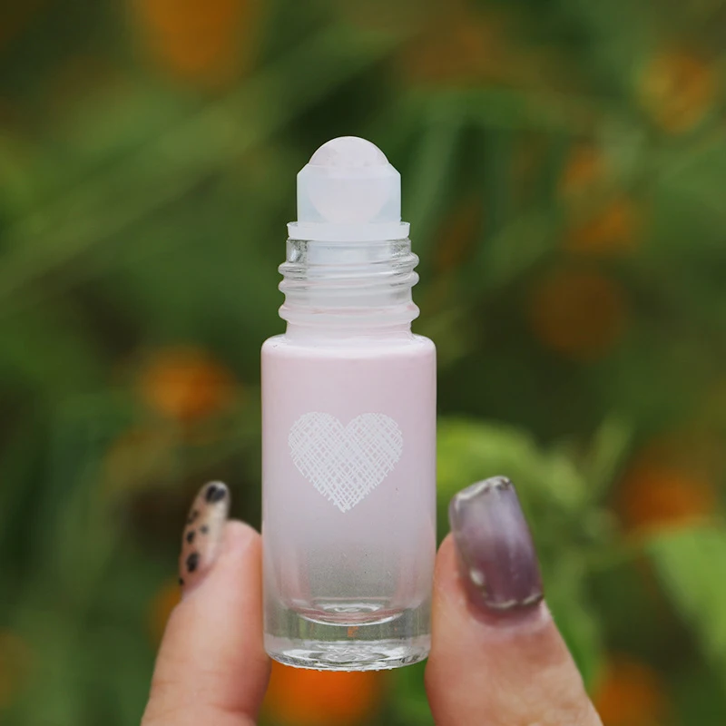 

5ml 10ml Empty Pink Roller Bottle Roll on Bottle for Essential Oils Thick Glass Refillable Perfume Bottle for Aromatherapy
