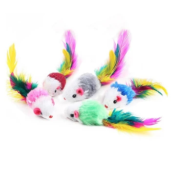 

Practical 5 Pack Color Mouse Small Mouse Tail Cat Pet Toy