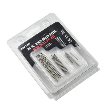

25Pcs/set Small Drill Bits Coated Stainless Steel HSS High Speed Drill Bit Set Black Hole Handcuff Drill Reamer Drill Bit