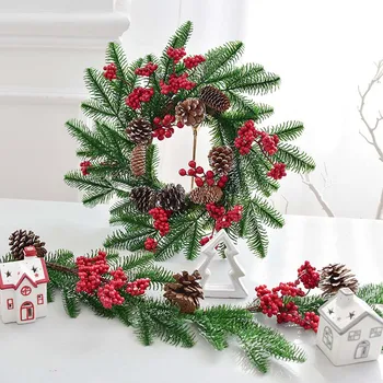 

Artificial Christmas Wreath 12/15inch Large Pine Cone Wreath for Festival Celebration Front Door Wall Window Party Decoration