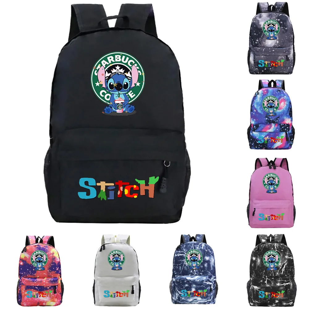 2021 New Disney Cute Cartoon Stitch Print Backpack Primary School Students Breathable Fashion Girl Boy Campus Student School Bag