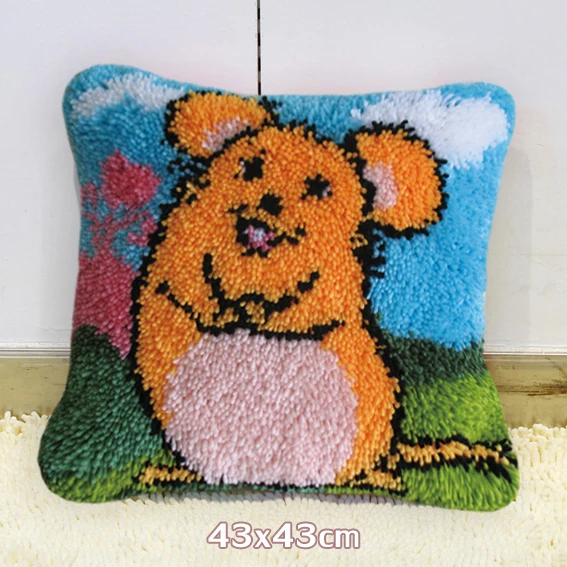 Сделай Сам набор крючков с защелкой Diy Smyrna Knooppakket DIY Borduurpakket Kussen подушки для вышивки крестом Dieren Handwerk Kussen Kat