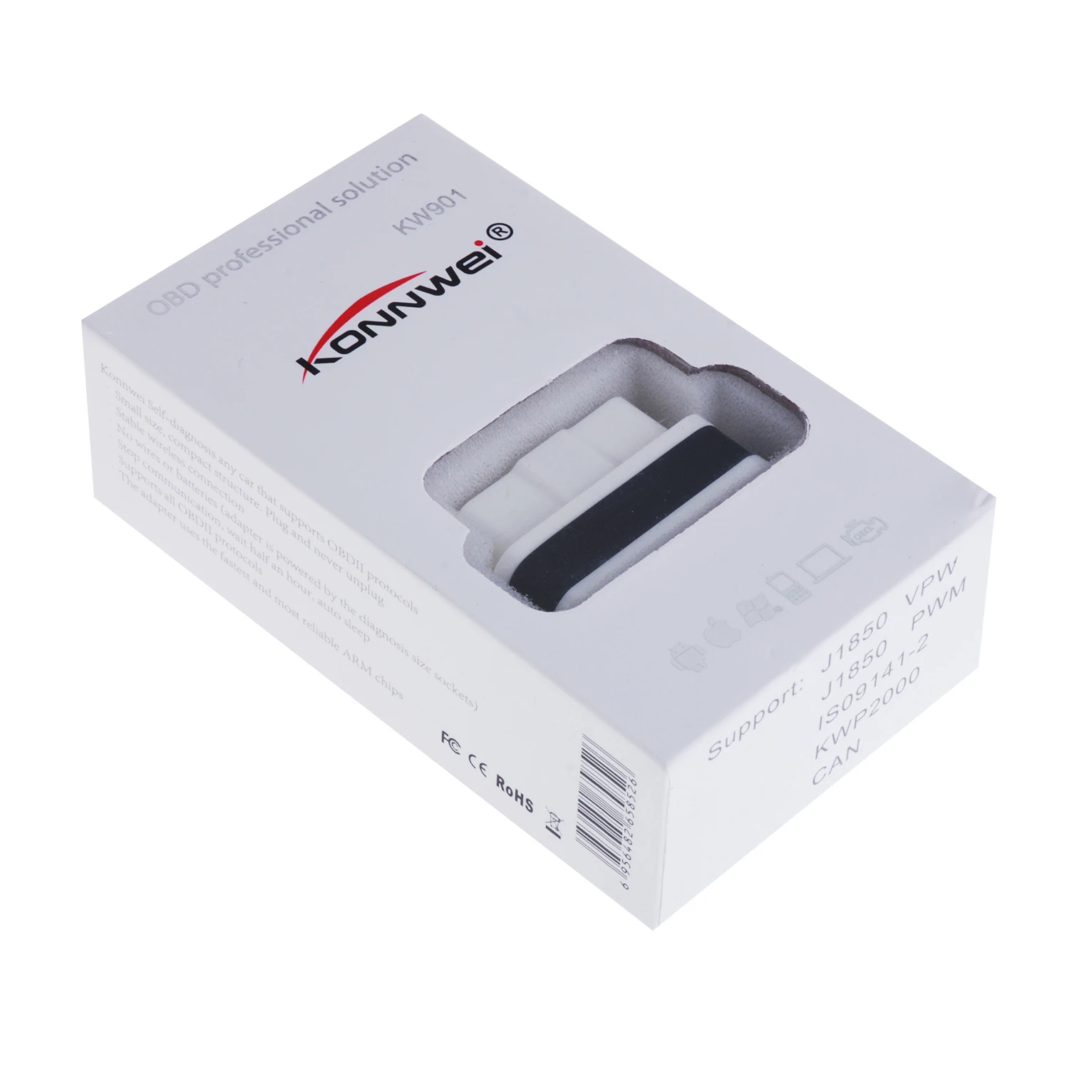 KW901 ELM327 OBD2 считыватель кодов BIuetooth 3 0 12V Диагностика неисправностей автомобиля