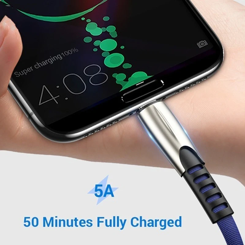 Кабель USB Type C 5A для Huawei Mate 20 P20 Honor 10 Xiaomi Redmi Note 7 Pro сверхбыстрое зарядное устройство
