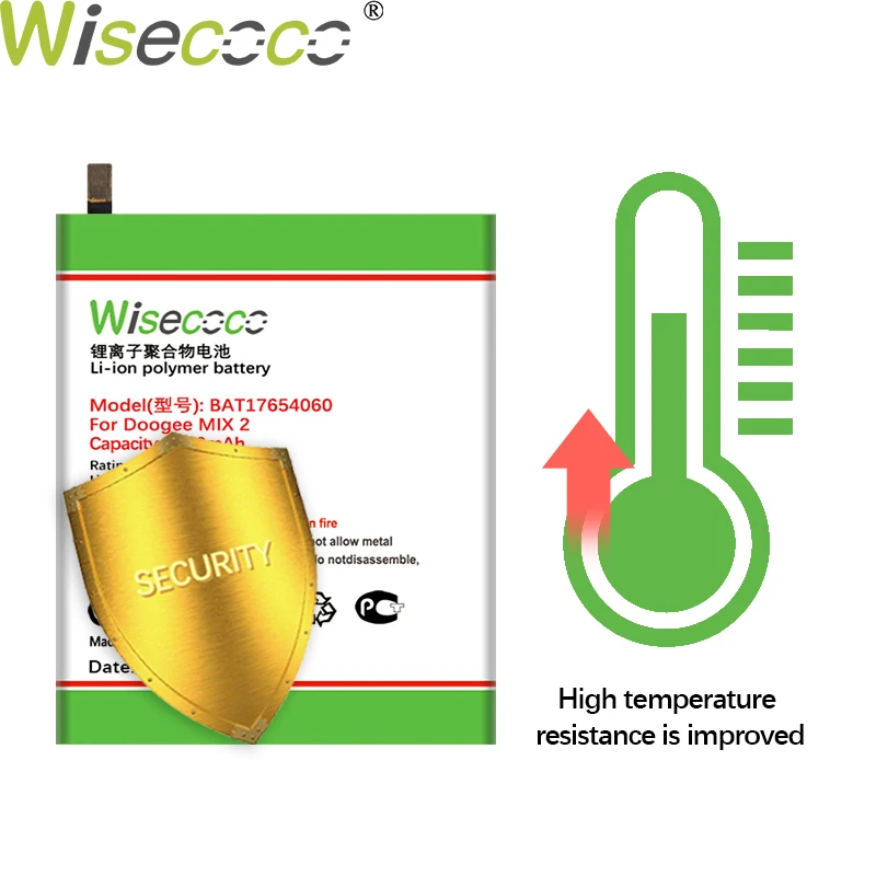 WISECOCO 5150mAh BAT17654060 батарея для телефона Doogee Mix 2 новейшее производство высокое качество батарея+ номер отслеживания