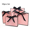 Pretty Pink Kraft Gift Bag Gold Present Box For Pajamas Clothes Books Packaging Gold Handle Paper Box Bags Kraft Paper Gift Bag ► Photo 1/6