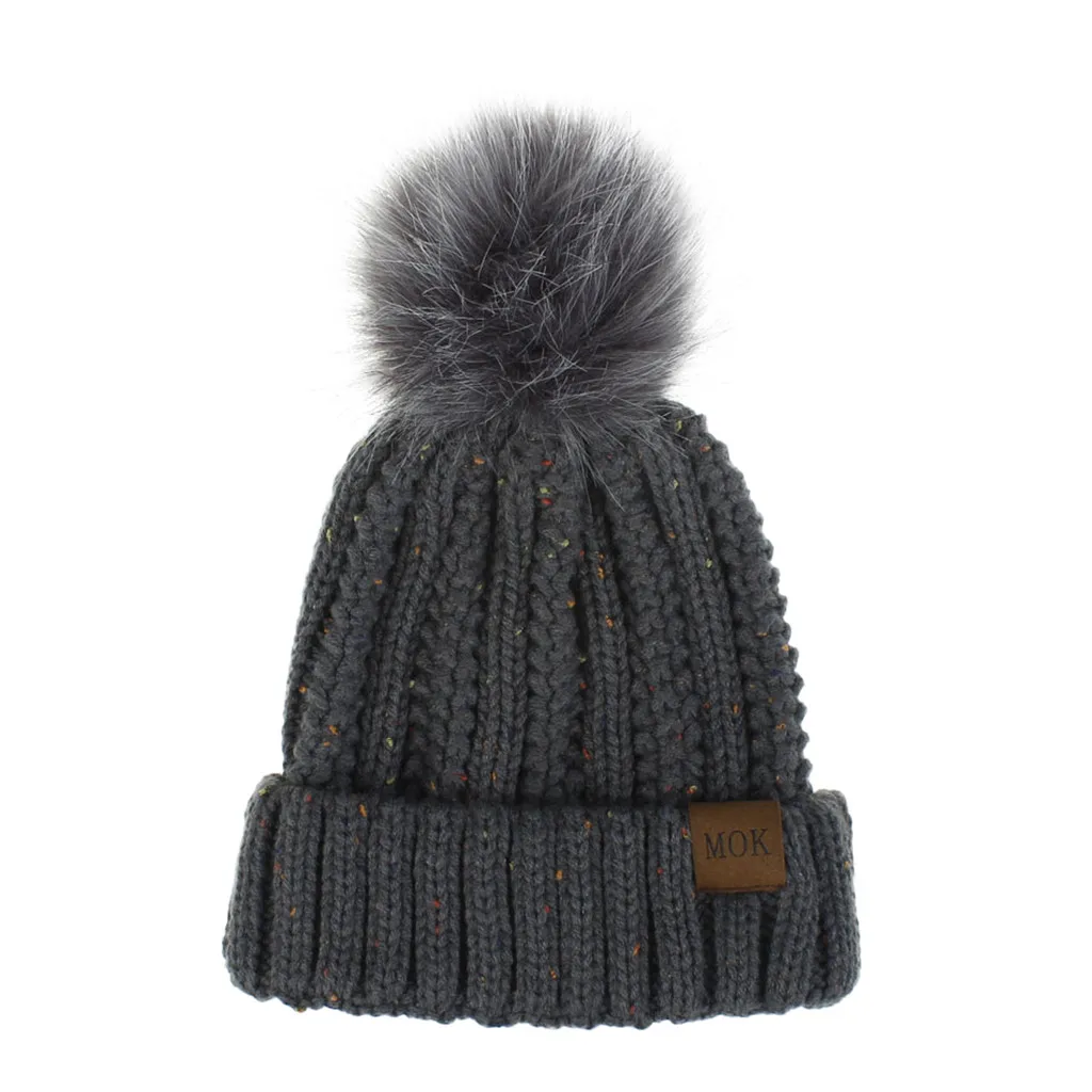 Зимняя вязаная шапка для женщин, однотонные простые вязаные шапочки, мягкая теплая шерстяная Женская Повседневная Лыжная шапочка шапка
