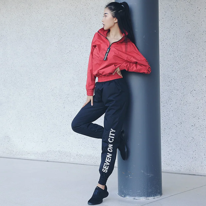 

New Yoga Clothes Two Piece Female Slim Lady Jacket Pants Breathable Jogging Suit Fitness Quick Dry Long Sleeve