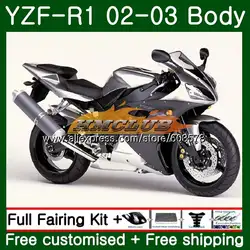 Для кузова Yamaha YZF R 1 YZF 1000 YZF-1000 2002 2003 60CL образования легкой пены. 3 Серебро Черный YZF R1 02-03 тела YZF1000 YZF-R1 YZFR1 02 03 обтекатель