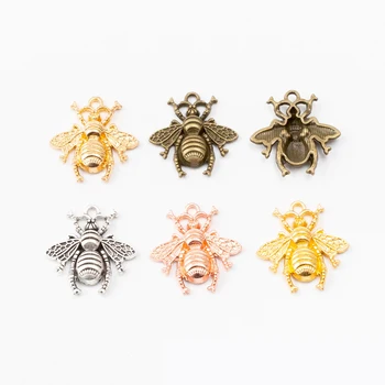 

10 pcs/lot Wholesale High Quality Alloy Antique Silver Plated Animals Charm Metal Honey Bee Charms Pendants For Necklace 21mm