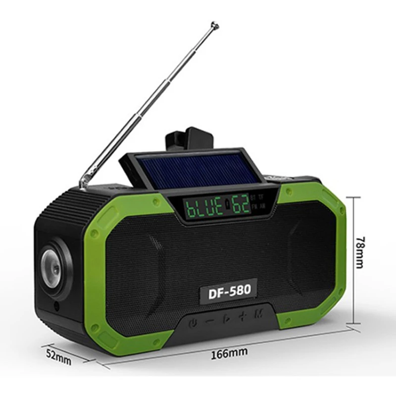 Portable IPX6 Waterproof Hand Crank Solar Radio