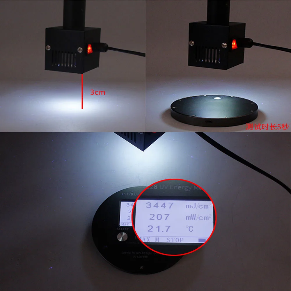 Handheld UV curing lamp 365 portable shadowless glue glue repair circuit board green oil flashlight UV lamp LED