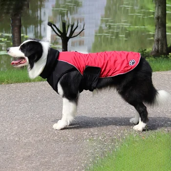 

Reflective Winter Dog Clothes Coat Warm cotton Pet Clothing Vest Waterproof Jacket For Small Medium Large big Dogs Two side wear