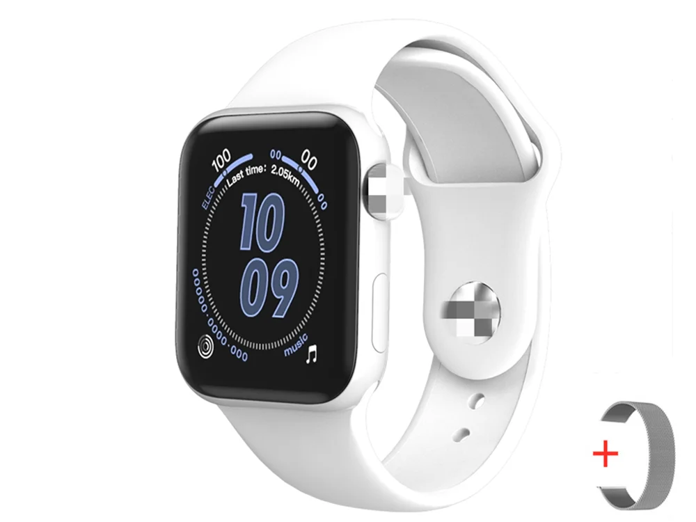 white and strap 40 мм стальной ремешок W58 Смарт часы Полный сенсорный сердечный ритм фитнес-браслет Bluetooth кровяное давление смарт-браслет IOS Android телефон - Цвет: white and strap