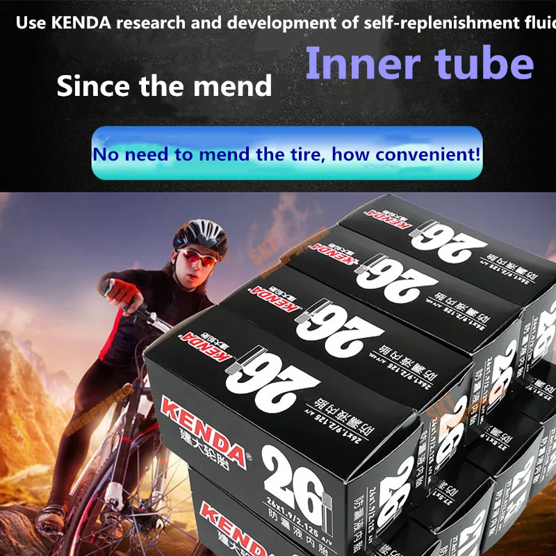 KENDA Leakproof liquid Self-repairing Tire Tube 20*1-1/8AV inch BMX folding bike inner tube Bicycle Parts