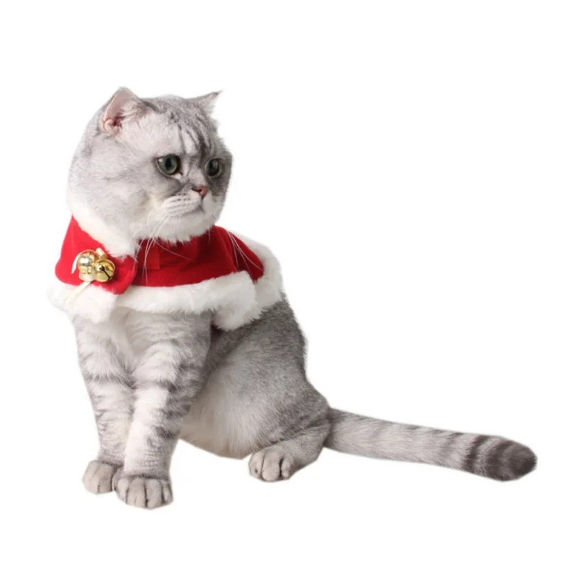 Christmas Cat Clothes Suit Winter Pet Clothes Coat Suit Warm Cat Coat Jacket Santa Affordable Personality Fashion Comfortable