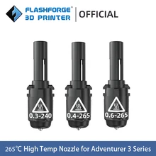 Flashforge – imprimante 3D, 0.4mm, 0.6mm, 265 ℃, assemblage de buse haute température, pour aventurier série 3 (AD3/ AD3C/AD3 Lite)