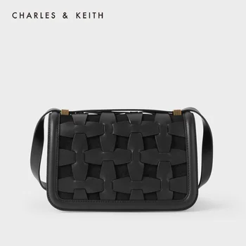 

CHARLES＆KEITH New Arrival for Winter 2020 CK2-20270571Women's crossbody bag stitching material covering fashion shoulder bag